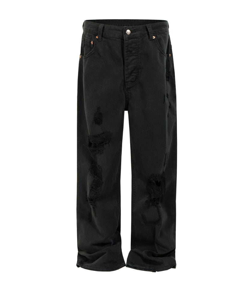 NOIR DESTROYED WORK PANTS