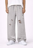 GREY DESTROYED SWEATPANTS