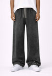 CHARCOAL DISTRESSED SWEATPANTS