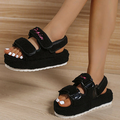 Women Sandals Fluffy Fashion Female Platform Sandals