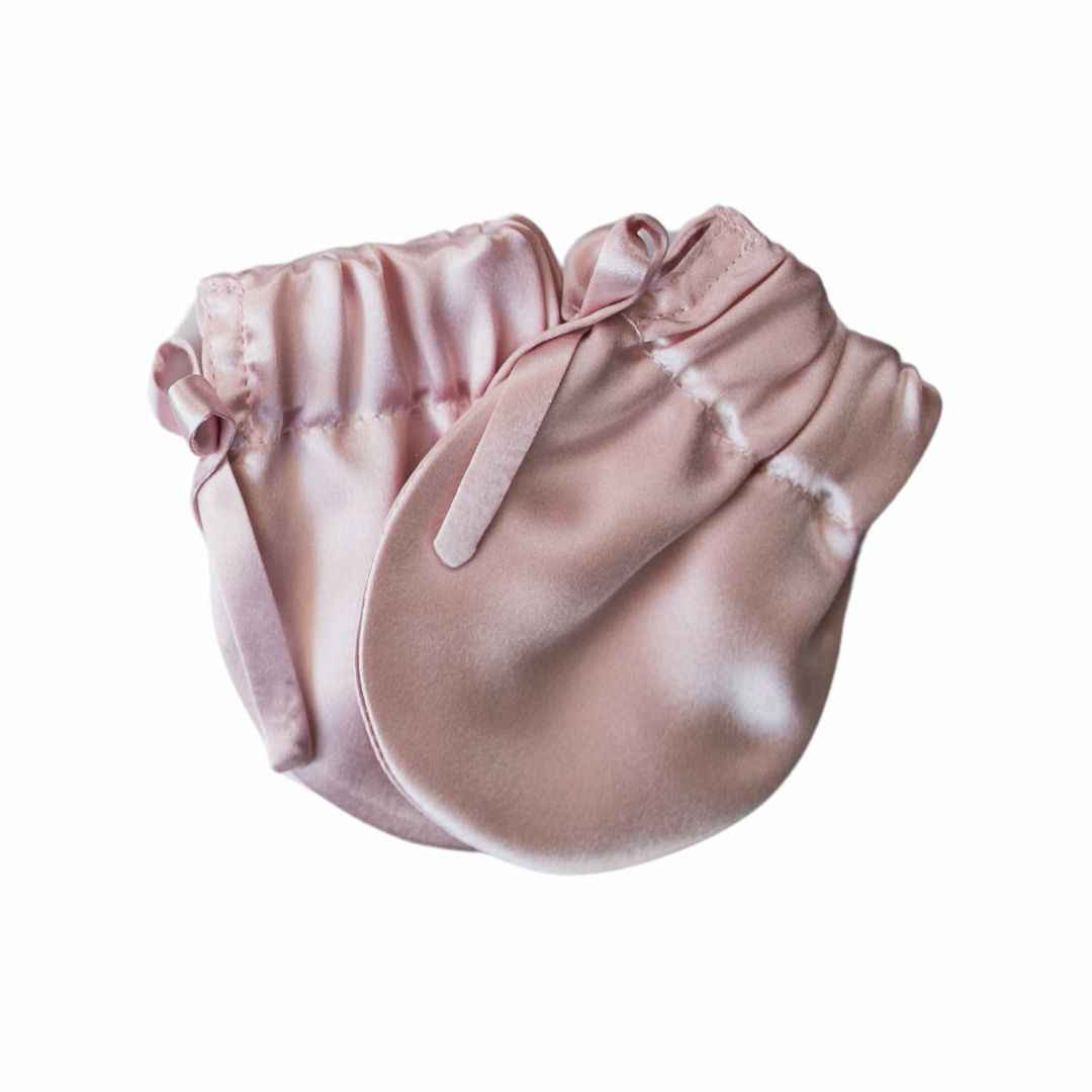 Organic Charmeuse Silk Baby Mittens