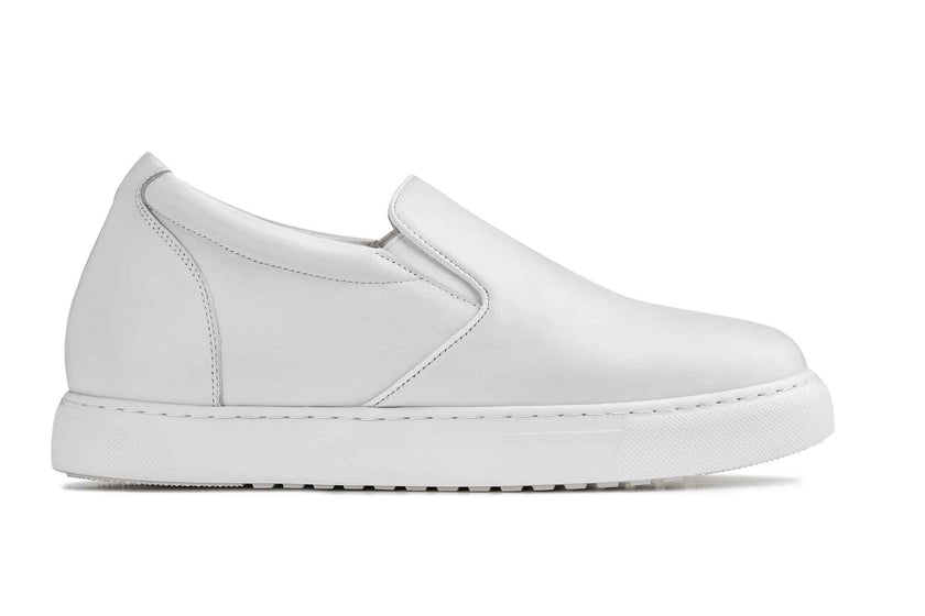 CALTO - T1022 - 2.6 Inches Taller (White) - Lightweight Nappa Leather Loafer