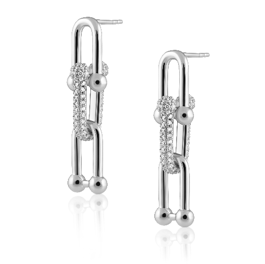 U Link Pave Drop Earring