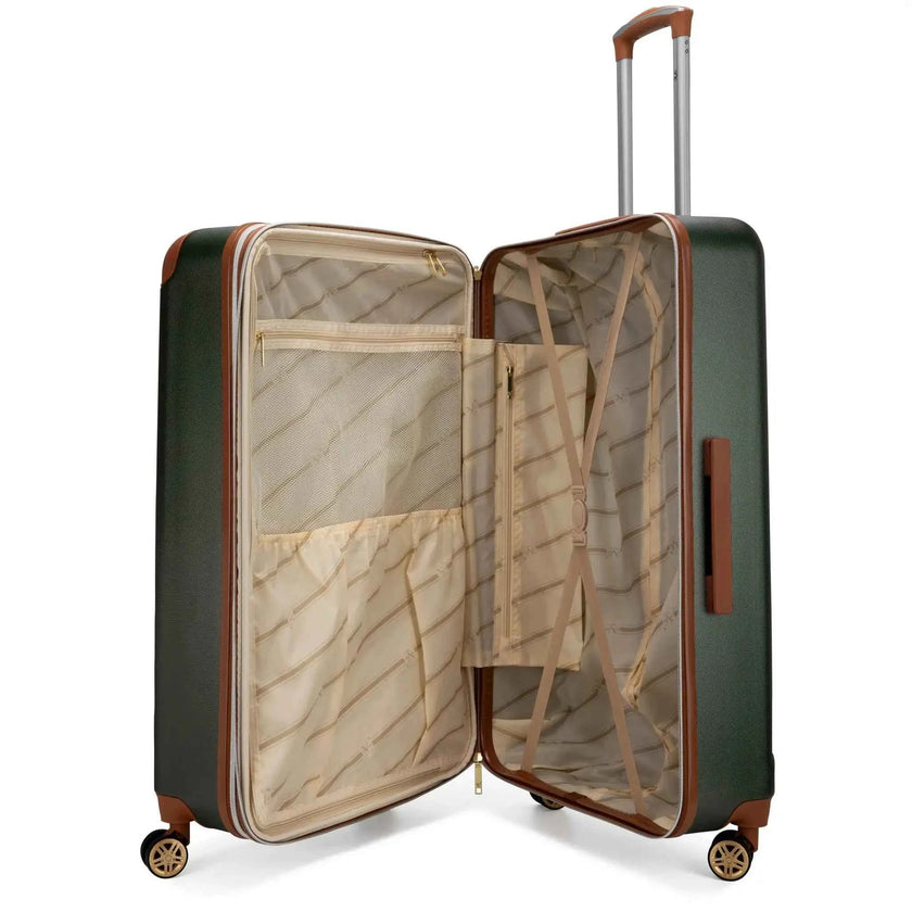 Vintage 3 Piece Expandable Retro Luggage Set