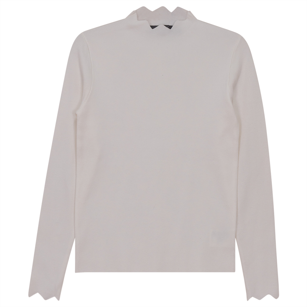 Wave Bottleneck Knit Sweater