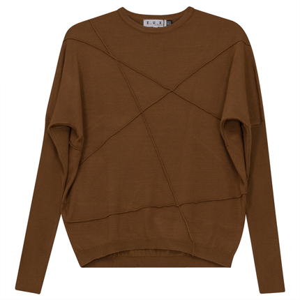 Ribbed Dolman Knit Top With Pinched Seams