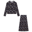 Pleated Floral Velour Set
