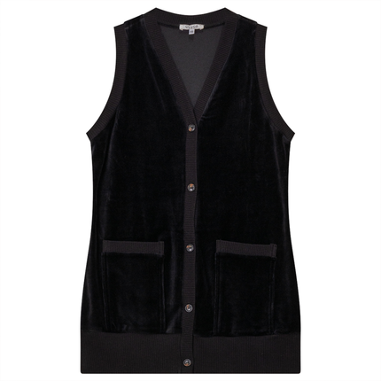 Midi Velour Vest Cardigan
