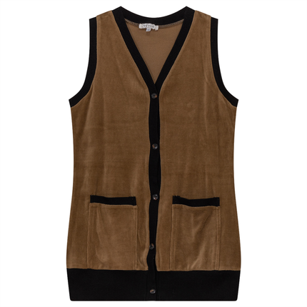 Midi Velour Vest Cardigan