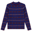 Mock Neck Checked Knit Sweater