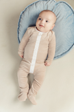 White And Gold Stars Print Velour Onesie