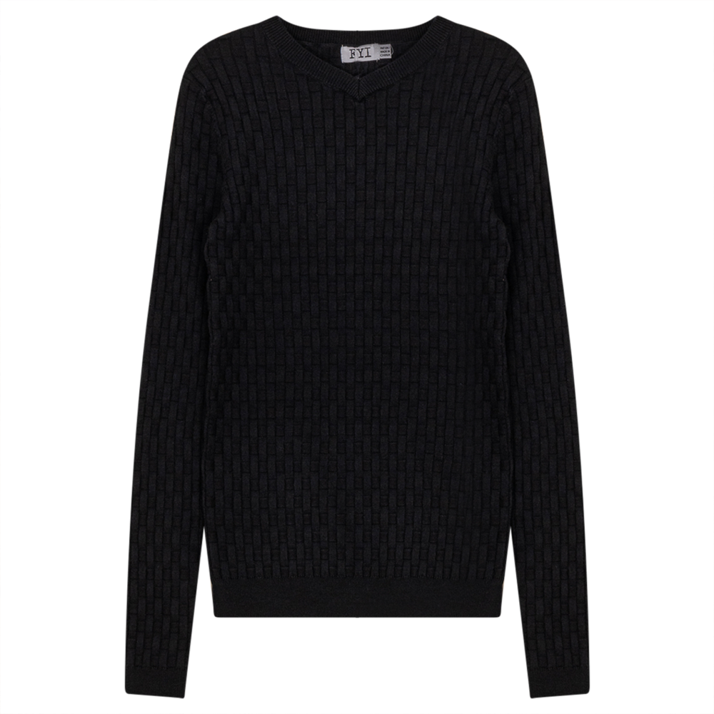 Knit Textured V-Neck Top