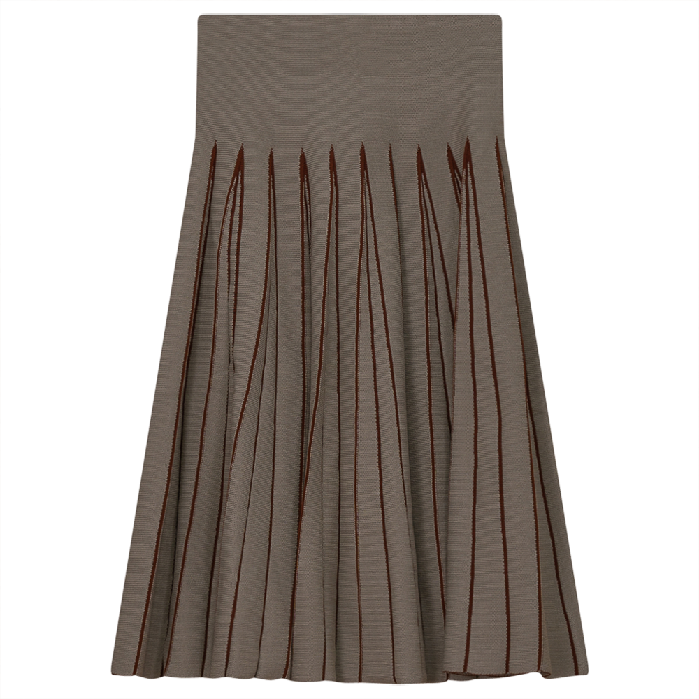 Jersey Kint Pleated Skirt