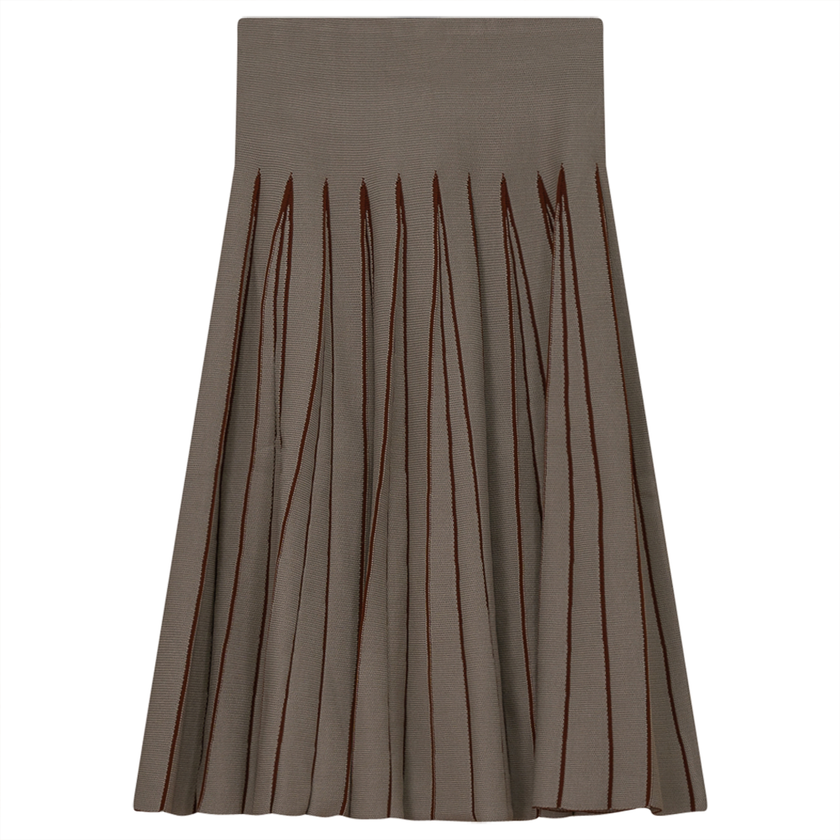 Jersey Kint Pleated Skirt