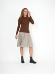 Jersey Kint Pleated Skirt