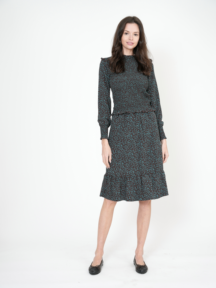 Smocked Flower Print 2PC Set