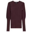 Rib Knit Top With Puff Sleeves