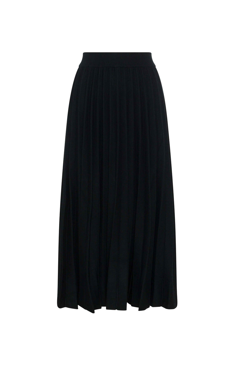 Pleated Knit Maxi Skirt