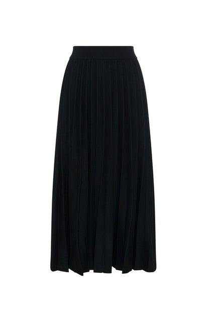 Pleated Knit Maxi Skirt
