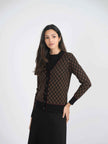 Sweater Knit With Diamond Design Cardigan