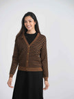 Stripped Knit Combo Cardigan