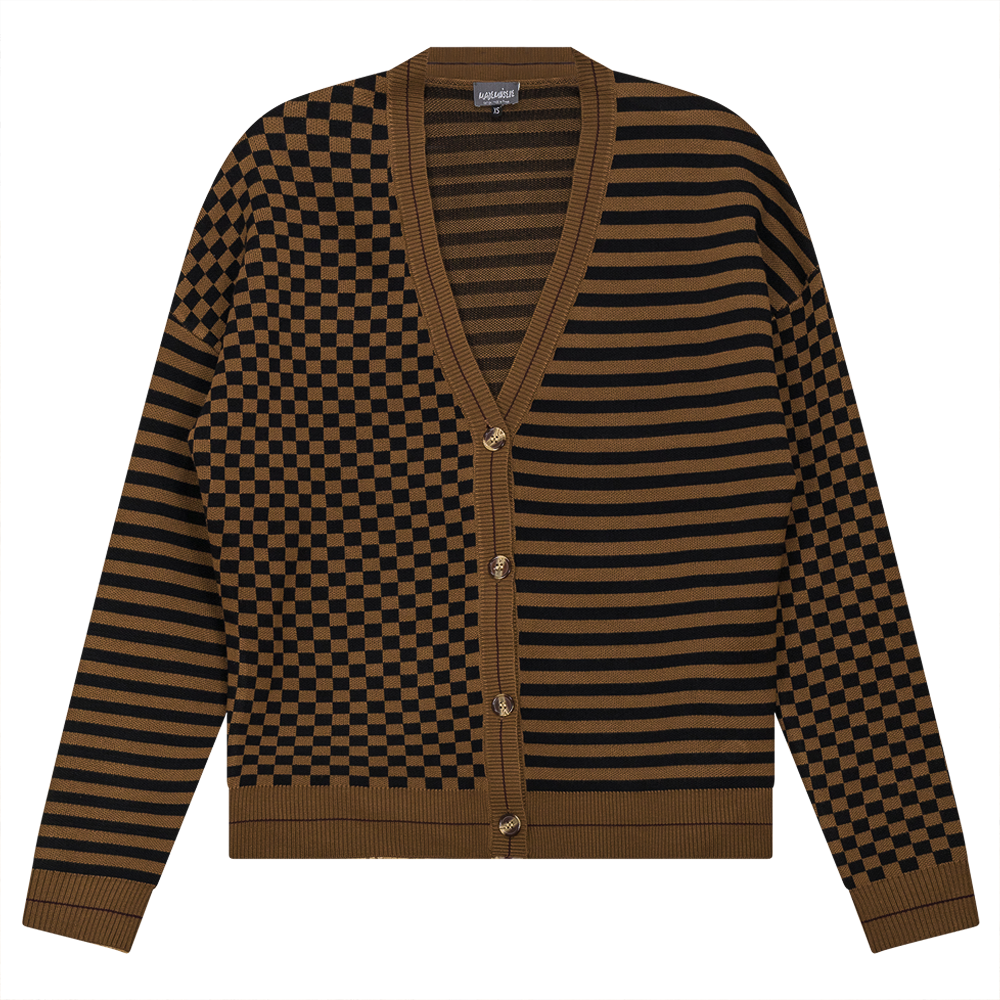 Stripped Knit Combo Cardigan