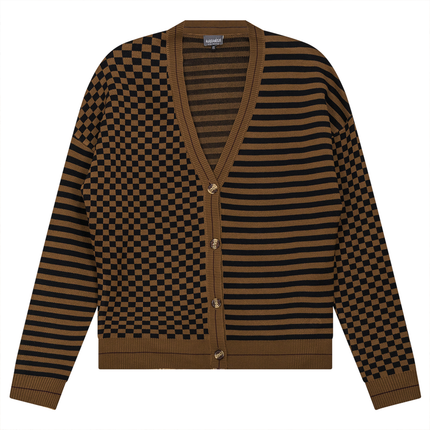 Stripped Knit Combo Cardigan