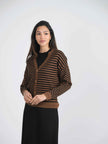 Stripped Knit Combo Cardigan