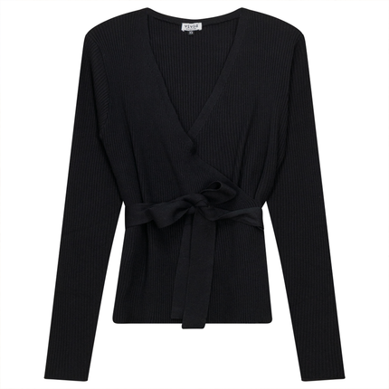 Ribbed Knit Wrap Top