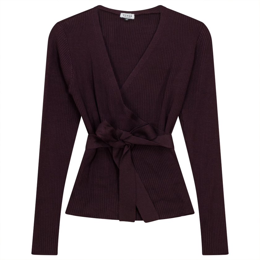 Ribbed Knit Wrap Top