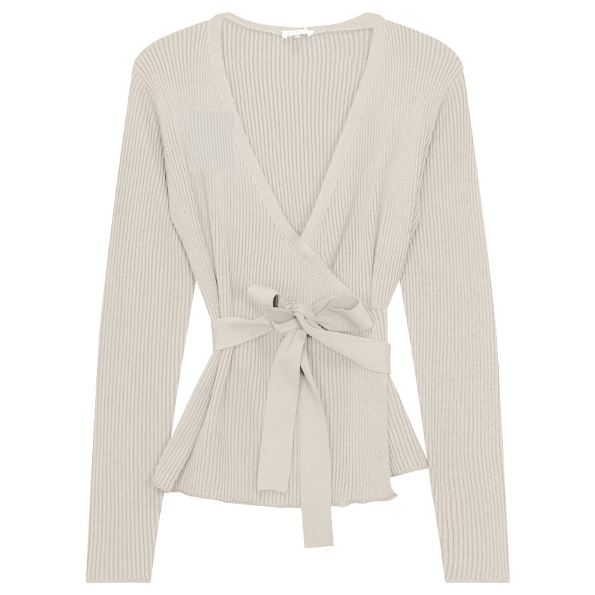 Ribbed Knit Wrap Top