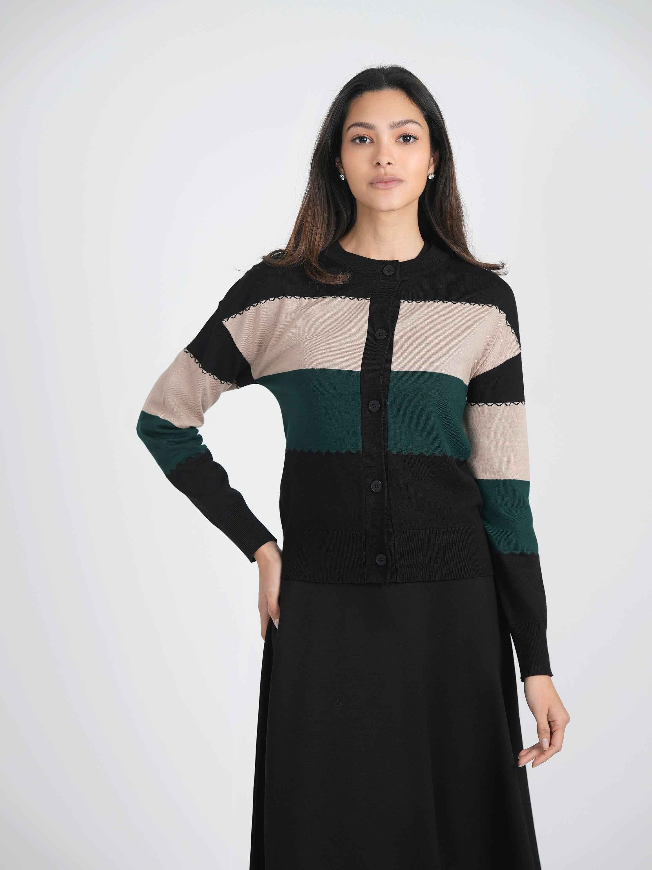 Striped Knit Cardigan