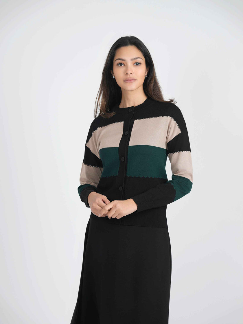 Striped Knit Cardigan