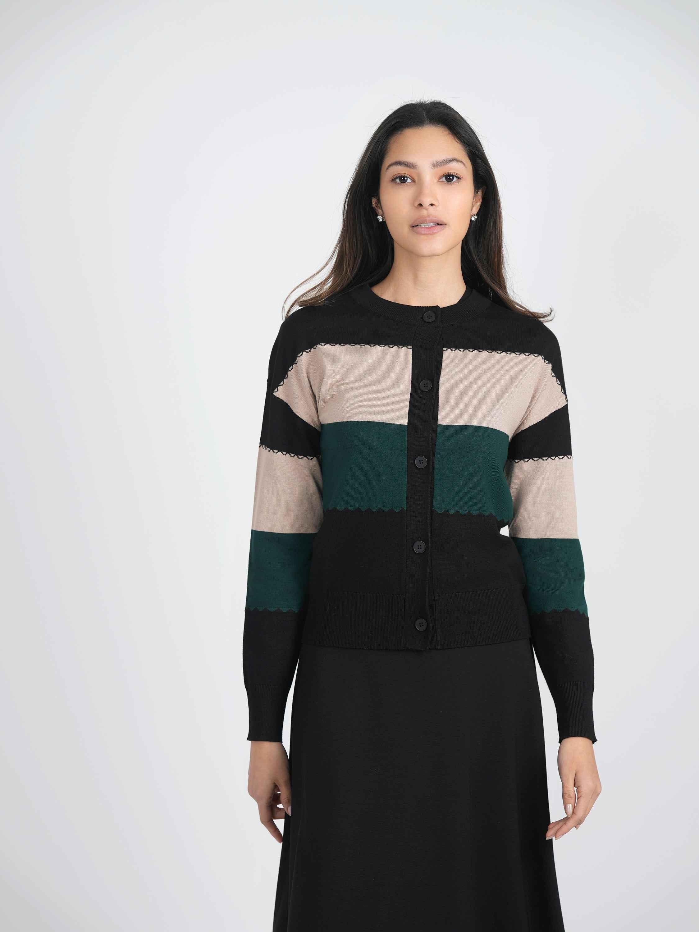 Striped Knit Cardigan