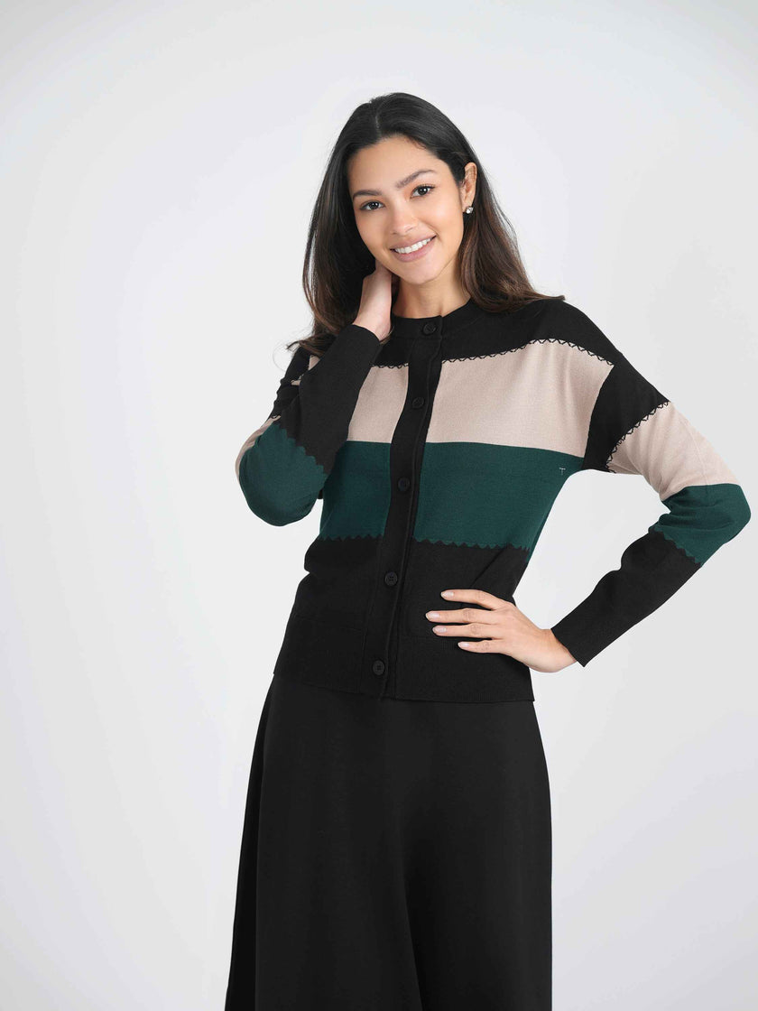 Striped Knit Cardigan