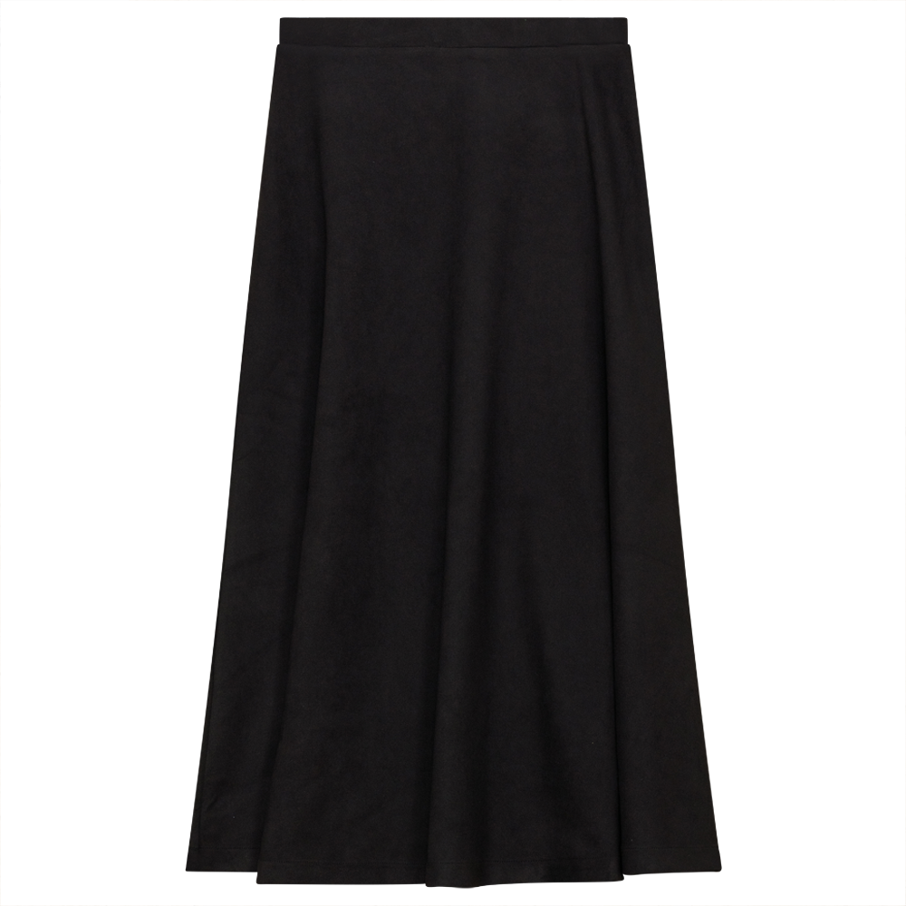 Suede A-Line Midi Skirt