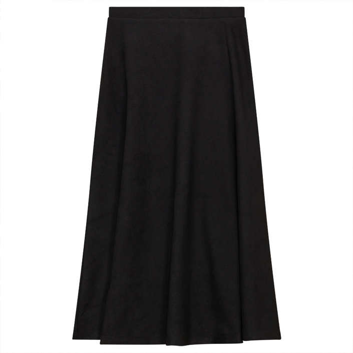 Suede A-Line Midi Skirt