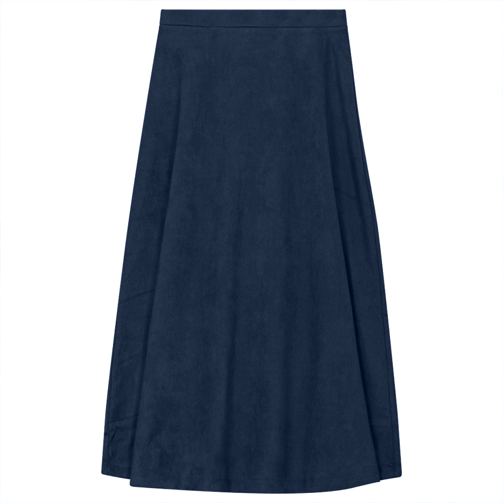 Suede A-Line Midi Skirt