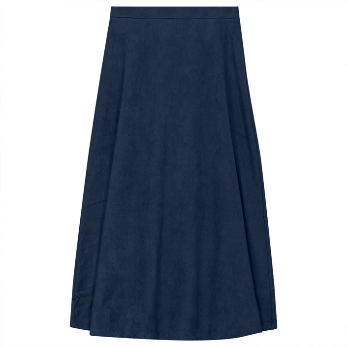 Suede A-Line Midi Skirt