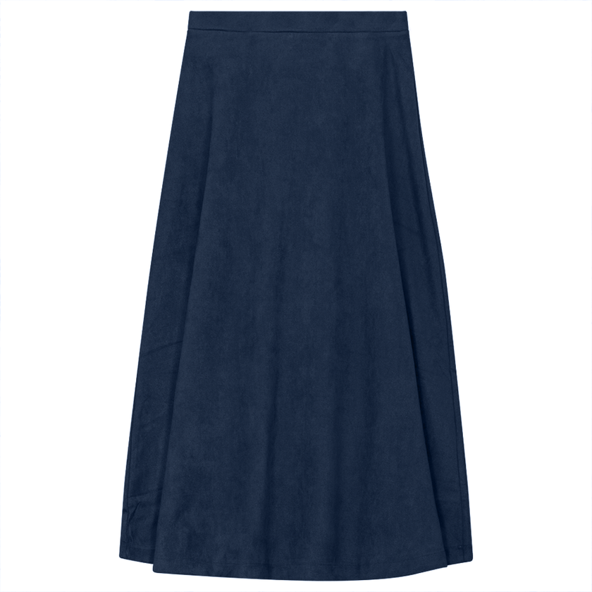 Suede A-Line Midi Skirt