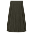 Suede A-Line Midi Skirt