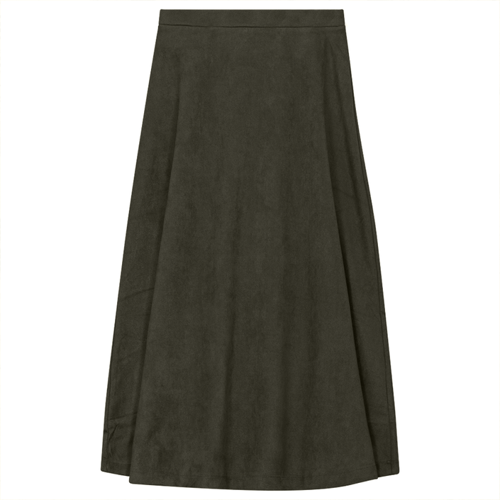 Suede A-Line Midi Skirt
