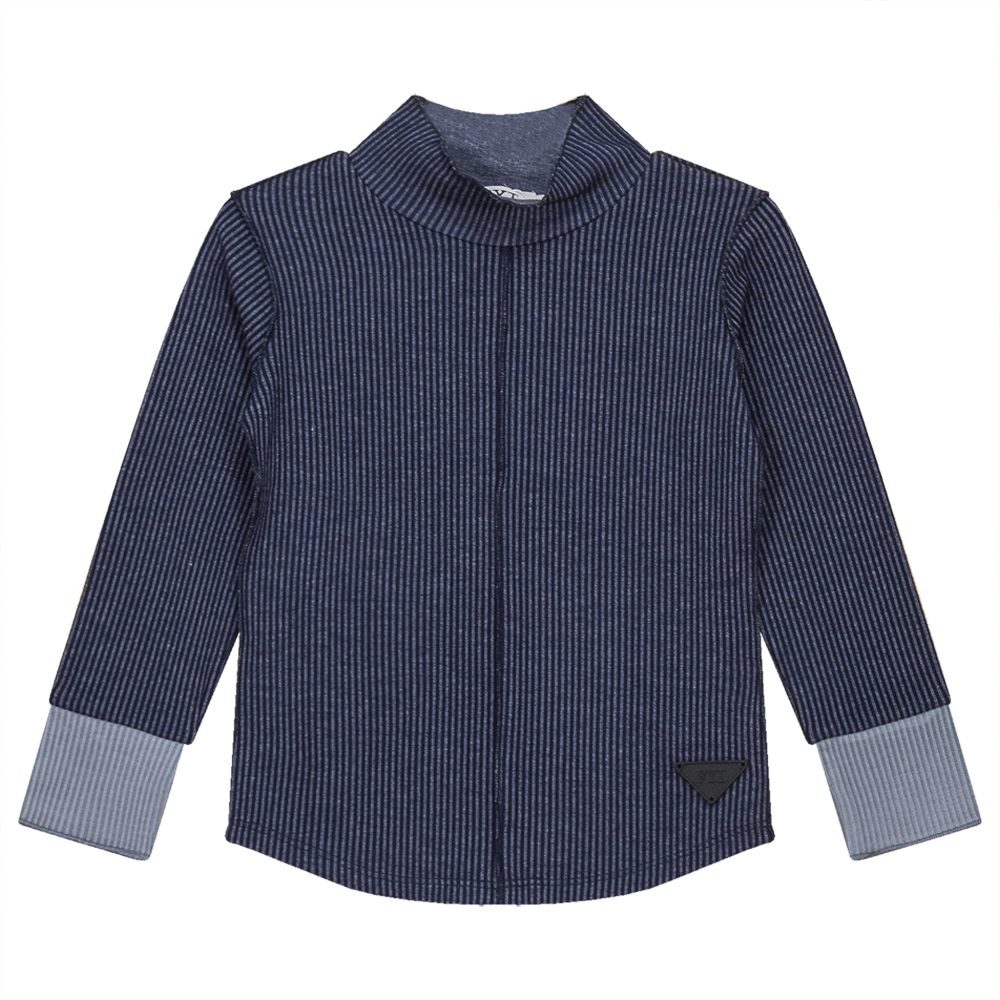 Ribbed Top with Contrast Cuff