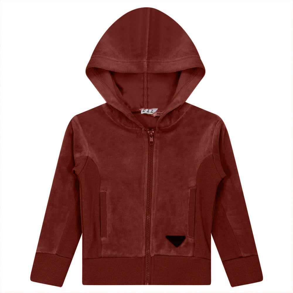 Velour Hoody Cardigan