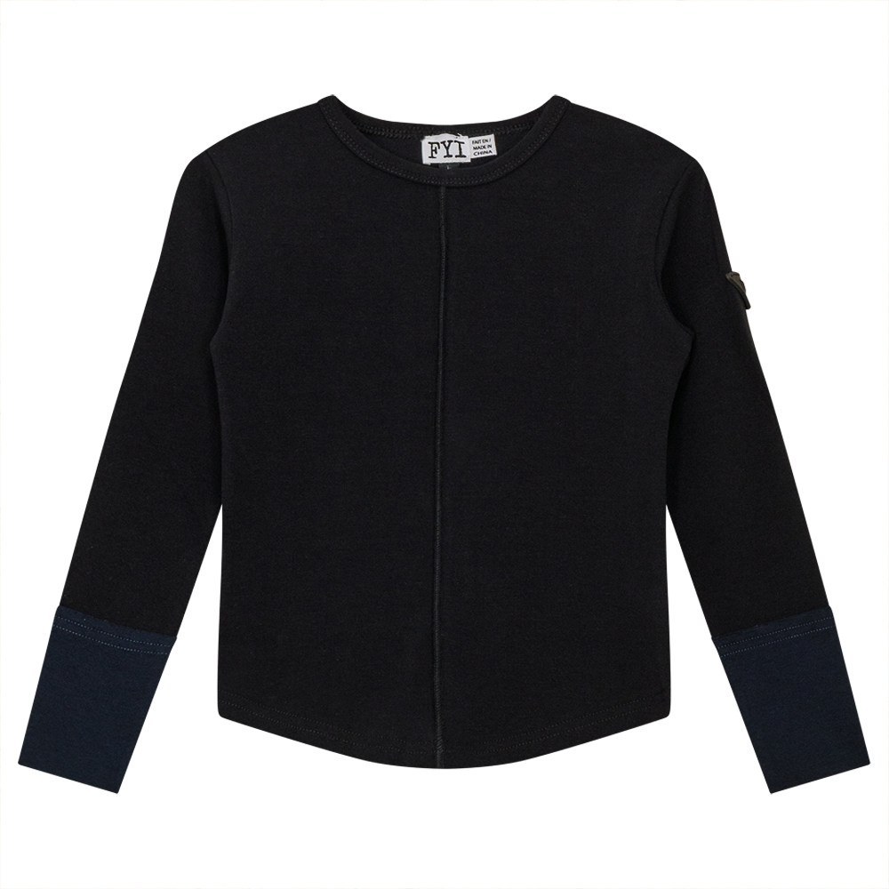 Contrast Cuffs Rib Top