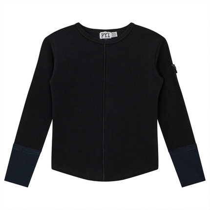 Contrast Cuffs Rib Top