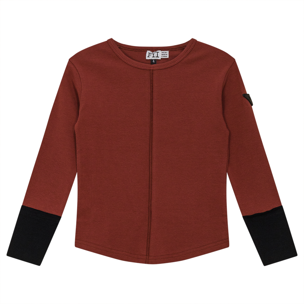 Contrast Cuffs Rib Top