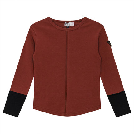 Contrast Cuffs Rib Top