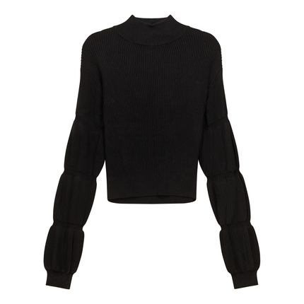 Ribbed Knit Mock Neck Sweater