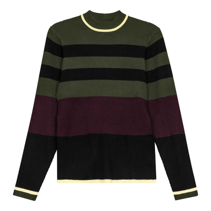 Striped Mock Neck Sweater
